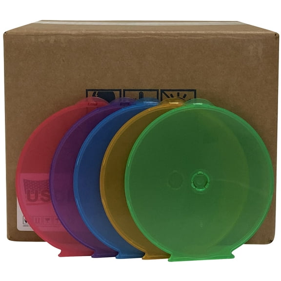 USDISC Clamshell Cases, Single 1 Disc, Multicolor, Pack Of 100