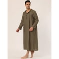 thumbnail image 3 of Camisón de hombre Camisón de dormir largo Camisón con capucha Pijama de camisón marrón S, 3 of 5