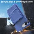 thumbnail image 5 of Allytechgroup iPhone 16e Case with Card Slots & Makeup Mirror, Rugged Shockproof Kickstand Bumper  Protective Hard PC Cover Phone Case for Apple iPhone 16e, Blue, 5 of 7