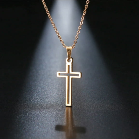 Beautiful Minimalist Design Gold Plated Cross Necklace