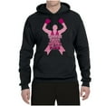 thumbnail image 2 of Wild Bobby Tough Guys Wear Pink Boxer Breast Cancer Awareness Unisex Hoodie Sweatshirt, Black, Small, 2 of 6