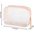 thumbnail image 2 of Clear Plastic Pink Zippered Toiletry Carry Pouch TSA Approved Toiletry Bag Portable Cosmetic Makeup Bag for Vacation, Bathroom and Organizing (Pink 3Pcs, Small), 2 of 14