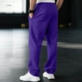 thumbnail image 5 of Mens Joggers with Pockets - Teen Boys Baggy Sweatpants, Drawstring Waist, Y2k Wide Leg Pants for Yoga & Gym Purple 2XL, 5 of 5