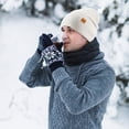 thumbnail image 3 of REDESS 2 Pack Warm Winter Knit Cuffed Beanie Hat for Men and Women,Black+White, 3 of 8