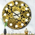 thumbnail image 2 of Designart 'Golden Floral Ii Horloge Murale Moderne du Milieu du Siècle, 2 of 4