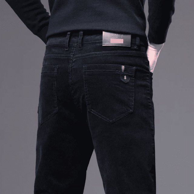 Pantalones casuales de pana para hombre, primavera y otoño de 2023, pierna recta, corte holgado, pantalones largos de terciopelo gruesos y cálidos para jóvenes, para invierno