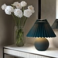 thumbnail image 5 of Brightech Serena 10" Ceramic LED Table Lamp - Retro Asian-Inspired Globe Base with Pleated Shade - Compact, Energy-Efficient Light for Rustic, Boho, and Eclectic Decor, 5 of 6