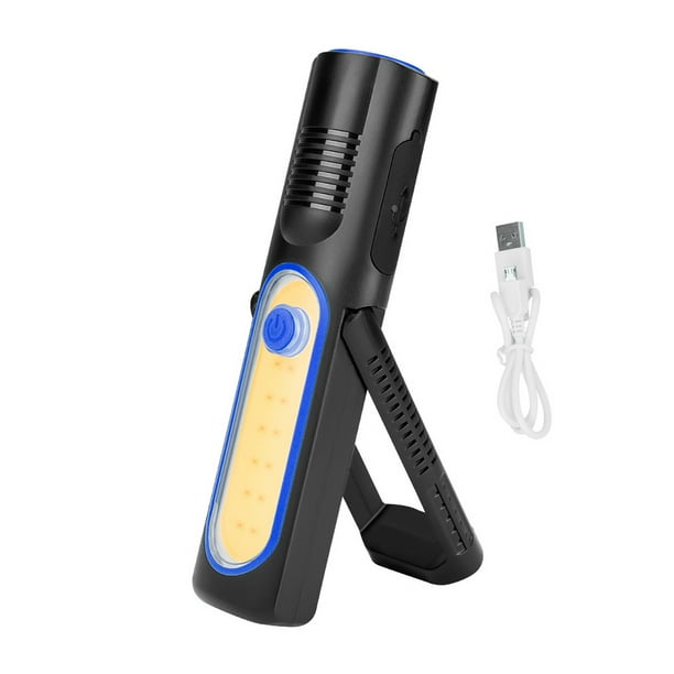 COB LED USB Recargable Lámparas Linterías Luces de Linterna Ajustable 4 Modos Handheld Tanging Torch Herramienta de iluminación exterior Lectura Azul Noticed OD019453-02B