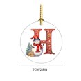 thumbnail image 3 of Christmas Ornaments Christmas Tree Decorations 26 Letter Ornaments With Snowman Acrylic Christmas Initial Letters Car Ornaments Pendant Hanging Ornaments for Christmas Tree Ornament Home Party, 3 of 6