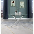 thumbnail image 5 of Round 45" x 45" 5pc Clear Glass Dinette Set with Cream Chairs, 5 of 5