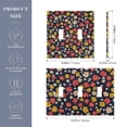 thumbnail image 2 of Yayeee Toggle Light Switch Wall Plate 2-Gang 4.56"x4.48" Decorative Outlet Cover, Small Colorful Flower, 2 of 7