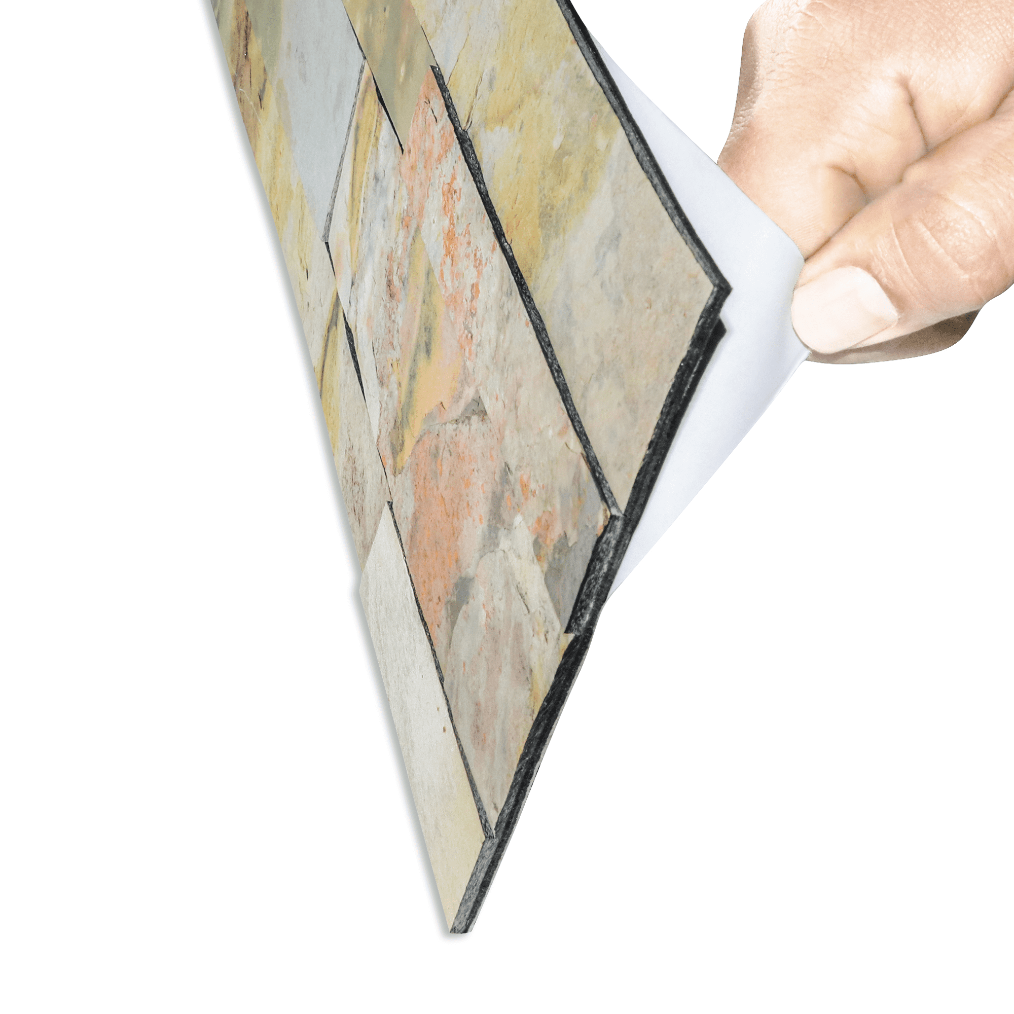 Indian Autumn - Self-Adhesive 3D Peel & Stick Stacked Natural Stone Tiles [Pack of 10]