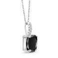thumbnail image 2 of Gem Stone King 925 Sterling Silver Pendant with Chain Cushion Onyx Moissanite (2.79 Cttw), 2 of 5