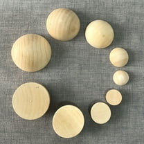 Dytern DIY 100 Pcs Unfinished Half Wooden Balls Mini Hemisphere Half Lotus Wood Balls Beads for DIY Carving Painting (Wood Color, 15mm, 20mm Style)