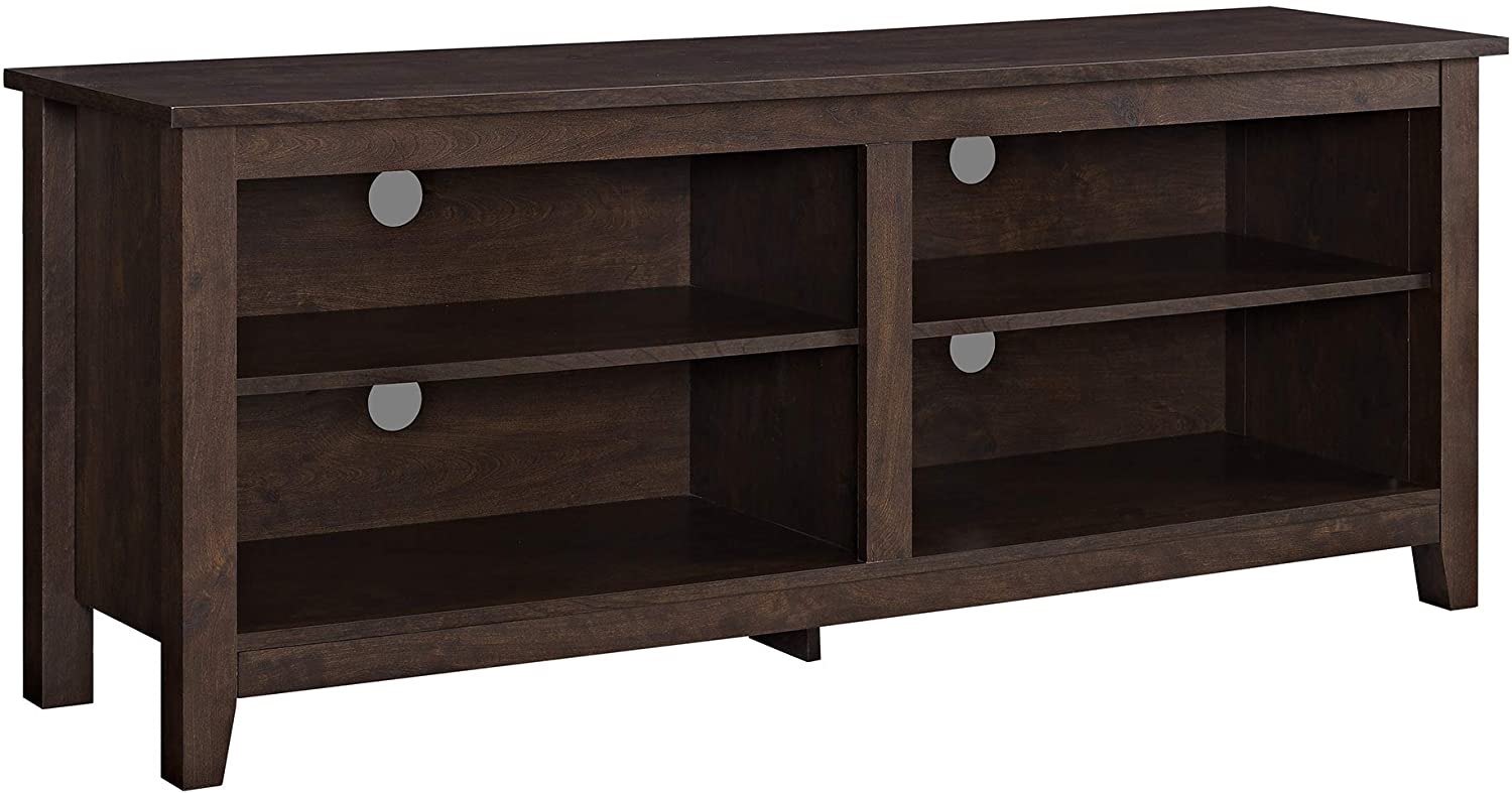 Walker Edison Wren Classic 4 Cubby TV Stand for TVs up to 65 Inches, 58 Inch, Brown - image 2 of 5