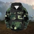 thumbnail image 2 of Atogsazn Men's Sherpa Lined Camouflage Hoodie 1/4 Zip Long Sleeve Pullover Hooded Sweatshirt Winter Warm Tops with Pocket 03-Black XXXL Fashion, 2 of 4