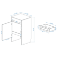 thumbnail image 3 of YDSM Robot Vacuum Stand Cabinet with Wheels, Sweeping Robot Storage Rack with Doors and Drawers, Side Table for Living Room, Home Office, Kitchen-Antique White, 3 of 9