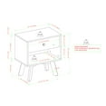 thumbnail image 3 of Kepooman Farmhouse Nightstand Side Table with Drawers, Wooden Rustic End Table with Open Shelf, Tall Bedside Table,Brown, 3 of 6