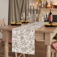 thumbnail image 2 of Farmhouse Khaki Short Table Runner 60 Inches Long,Vintage Flower Leaf Botanical Plant Cotton Linen Table Runners Dresser Scarves,Tabletop Scarf Furniture Cover for Home Dinner Party Decor 13"x60", 2 of 8