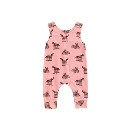 

Canrulo Newborn Baby Boys Girls Romper Jumpsuit Overalls Sleeveless Button Bodysuit Unisex Baby Summer One-Piece Outfits Pink 0-6 Months