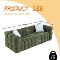 thumbnail image 5 of MOONMISS Boucle Upholstered 3 Seater Wood Frame Marshmallow Sofa with 2 Pillows-Olive, 5 of 5