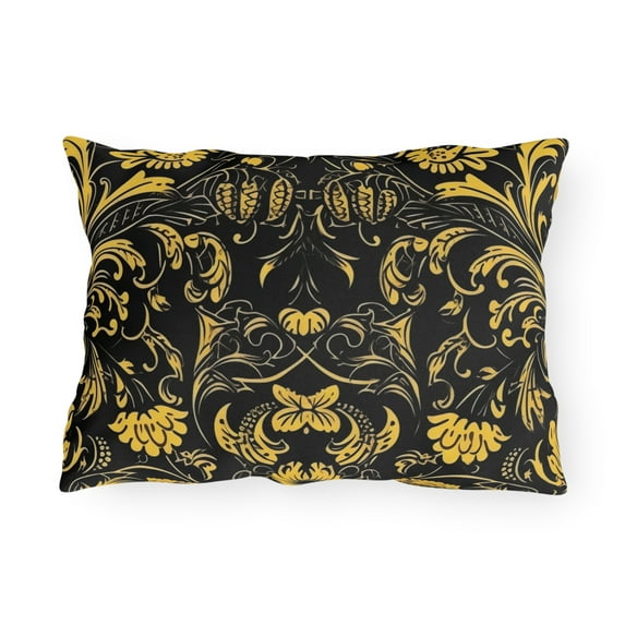Outdoor Pillow In Jacobean Pattern