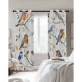 thumbnail image 4 of Leaf Bird Kitchen Curtains Country Tree Branch Watercolor Spring Summer Cafe Short Curtains for Bathroom Blackout Window Curtain Small Window Treatment Drapes for Bedroom Living Room 42"x45"x2, 4 of 9