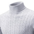 thumbnail image 2 of zbxnLI Mens Turtleneck Sweaters Cable Knit Long Sleeve Warm Tops Pullover Sweaters Fall Winter Clothes, 2 of 5