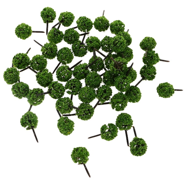 Modelo de 50 Piezas de Árboles en apariencia de Bricolaje Hugo 1:150 N 3 Cm Verde claro