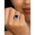 thumbnail image 2 of 2.30 T.C.W Unique Princess Cut Blue Sapphire with Natural Diamond Wedding Ring for her Solid 14K White Gold Size 5.5 by Diamond-Capitals, 2 of 6