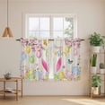 thumbnail image 2 of Happy Easter Kitchen Curtains 54 Inch Length, Spring Farmhouse Bunny Eggs Flower Beige Tiers Curtains for Bathroom Bedroom Cafe, Light Filtering Small Window Treatment Short Drapes 2 Panels 42"Wx54"L, 2 of 8