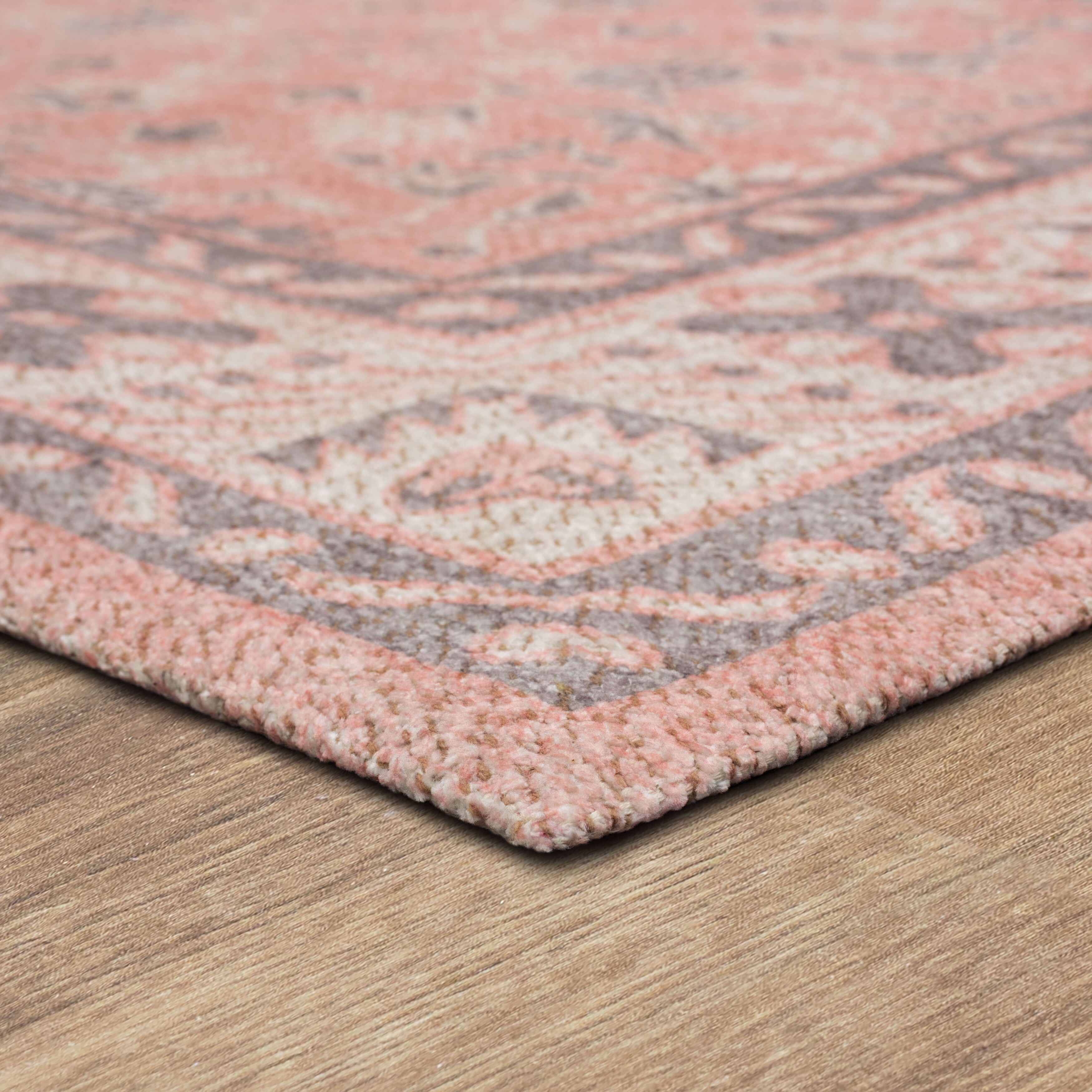 Mainstays Zula Jardin Low Pile Stain/Fade Resistant Polyester Indoor Area Rug, Pink, 8' x 10'