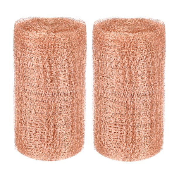 Uxcell 2-Pack Malla de Cobre 5 Pulgadas x 19.7 Pies, Rollos de Malla de Cobre a Prueba de Óxido