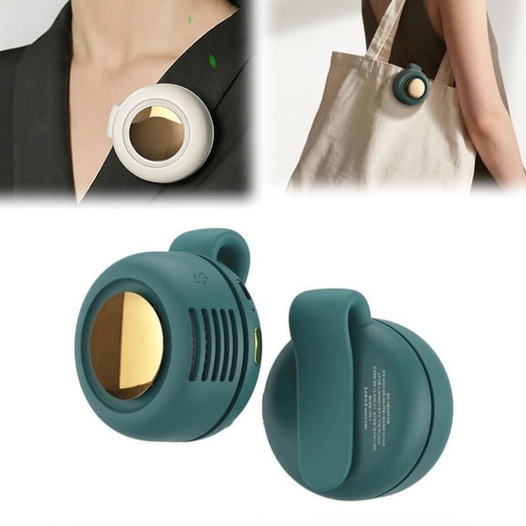 Borikise Mini Bladeless Fan, Clip On Shirt Wearable Cooling Fan, 3-Speed Silent Rechargeable for Outdoor Travel Camping Use