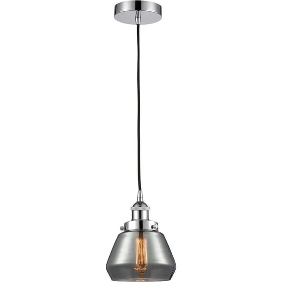 616-1PH-PC-G173 Innovations Lighting Fulton - 1 Light Mini Pendant In Industrial Style-10 Inches Tall and 7 Inches Wide-Polished Chrome Finish-Light