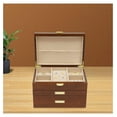 thumbnail image 7 of Wooden Jewelry Box for Women, 3 Layers Large Wooden Jewelry Organizer Box Watches Necklace Ring Storage Box for Women (Brown 3 Layer), 7 of 7