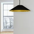 thumbnail image 3 of Dainolite PSY-L-MB-698 1 Light Incandescent Pendant, Matte Black with Black & Gold Shade, 3 of 6