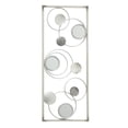 thumbnail image 2 of Floating Circles and Dots Framed Composition, Abstract Wall Art, Rectangle, Textured, Brushed and Polished Silver Iron, Hand Made, 2 Feet (9.75 W x 24 H x .75 D Inches), 2 of 2
