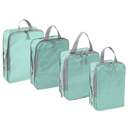 

huanledash 4Pcs/Set Luggage Bag Zipper Closure Folding Visible High Capacity with Handle Travel Toiletries Cosmetic Sundries Organizer Home Supply