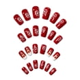 thumbnail image 4 of Christmas Press on Nails 24Pcs, Finished Wearable Spooky Fake Nails Set, Reusable False Nails for Holiday Party Daily Wear Women Girls, Christmas Nail Art, 4 of 5