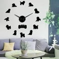 thumbnail image 3 of Bichon Frise Dog Breed Size Adjustable Acrylic Simple DIY Wall Clock Puppy Doggie Silhouette Wall Art Decor Clock Dog Lover Gift(Black,27inch), 3 of 9