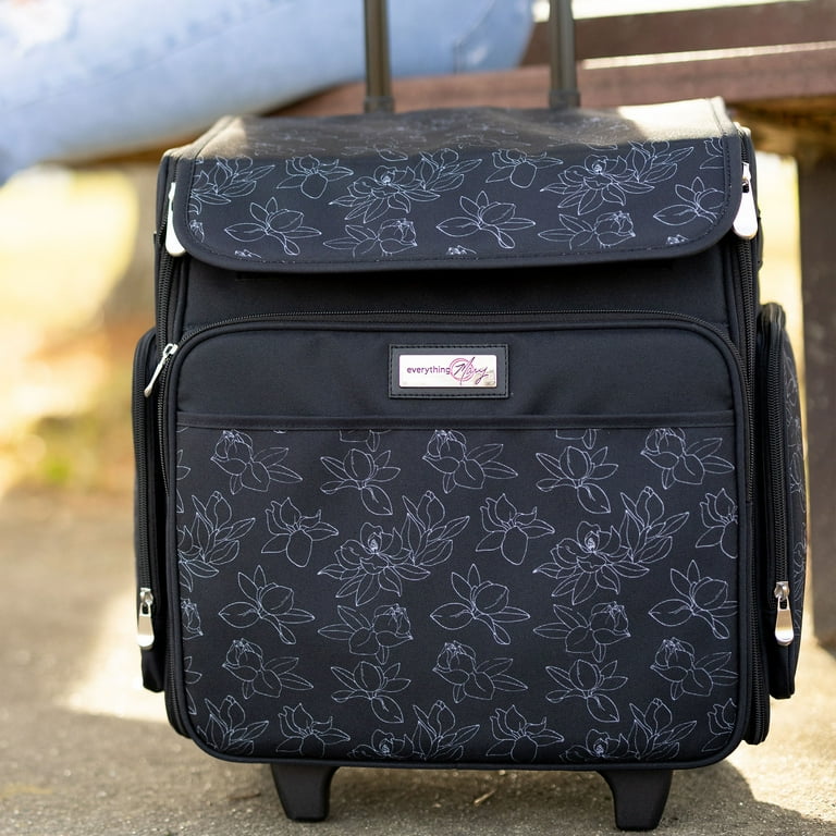 Everything Mary Rolling Craft Bag - Black & White Quilted