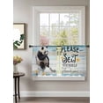 thumbnail image 2 of Please Seat Yourself Sheer Curtains 54 inches Long, Panda in Toilet Daisy Wood Grain Light Filtering Sheer Window Curtains Rod Pocket Voile Drapes for Bedroom Living Room, 52"W x 54"L 2 Panels, 2 of 7