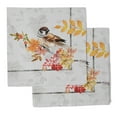 thumbnail image 1 of Vargottam Collection de Luxe Nappe en Lin de Table en Coton Tissu Imprimé Serviettes Réutilisables Ensemble de 6, 20 X 20 - Moineau d'Automne Aquarelle, 1 of 6