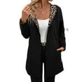 thumbnail image 2 of Women'S Reversible Hooded Casual Coat Full Zip Up Windbreaker Two - Sided Jacket Leopard Print XXL, 2 of 9