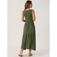 thumbnail image 5 of DARING DIVA Summer Casual Sleeveless Crewneck Maxi Dress S Army Green, 5 of 7