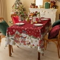 thumbnail image 5 of Romanstile Contemporary 60 x 84 Inch White and Red Snowman, Candy, Snow Polyester Tablecloth, 5 of 8
