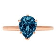 thumbnail image 7 of Solitaire Engagement Ring for Women - 1ct Natural London Blue Topaz in 14K Rose Gold Promise Ring, 7 of 7
