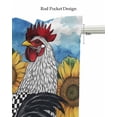 thumbnail image 5 of Vintage Sunflower Rooster Kitchen Valances for Windows Farmhouse Linen Window Valance Curtain for Living Room Window Treatment Summer Floral Farmhouse Valance Rod Pocket Topper Drape, 42 x 12 Inch, 5 of 6