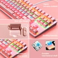 thumbnail image 5 of ZIYOULANG Mechanical Keyboard 80% Compact 82 Keys Wired USB-C Rainbow Backlight Effects Gaming Keyboard, 6400 DPI RGB Backlit Gaming Mice For PC, Laptop, MAC (Pink/Blue Switch), 5 of 11